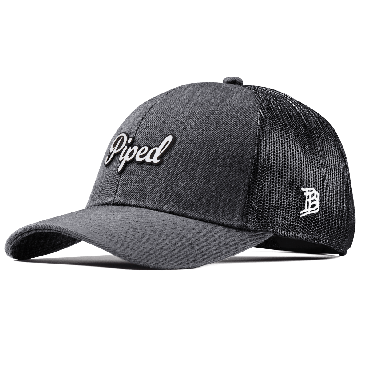 Piped Script Curved Stretch Trucker Charcoal