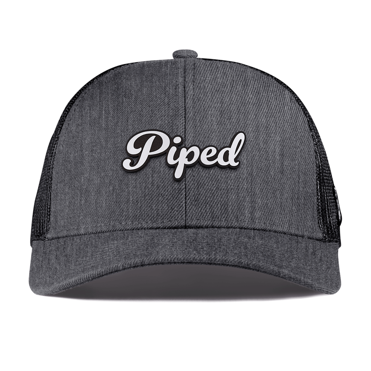 Piped Script Curved Stretch Trucker Charcoal