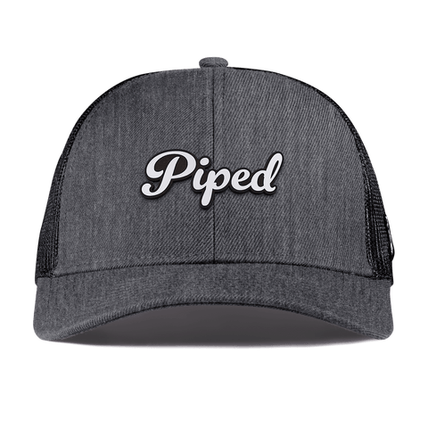 Piped Script Curved Stretch Trucker Charcoal