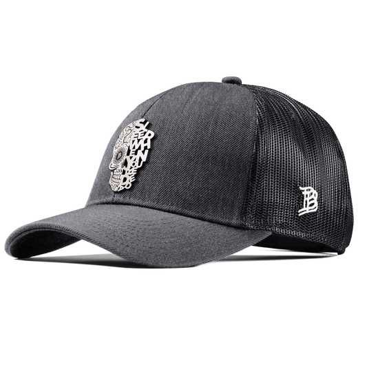Sleep When You're Dead Skull Stretch Snapback Trucker Charcoal
