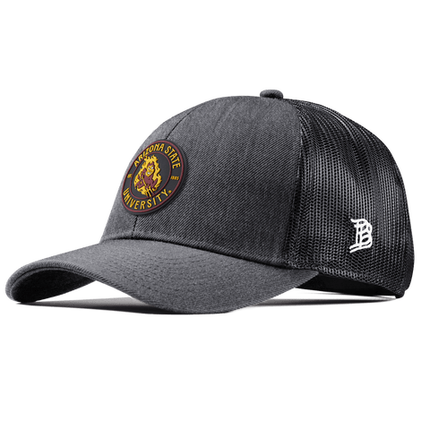 Arizona State University "Sparky's Legacy Dark" Stretch Snapback Trucker Charcoal Camo