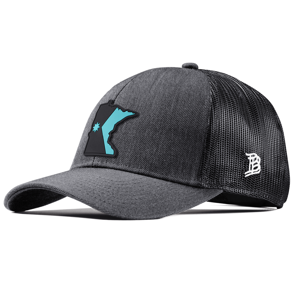 Minnesota Turquoise Stretch Snapback Trucker Charcoal