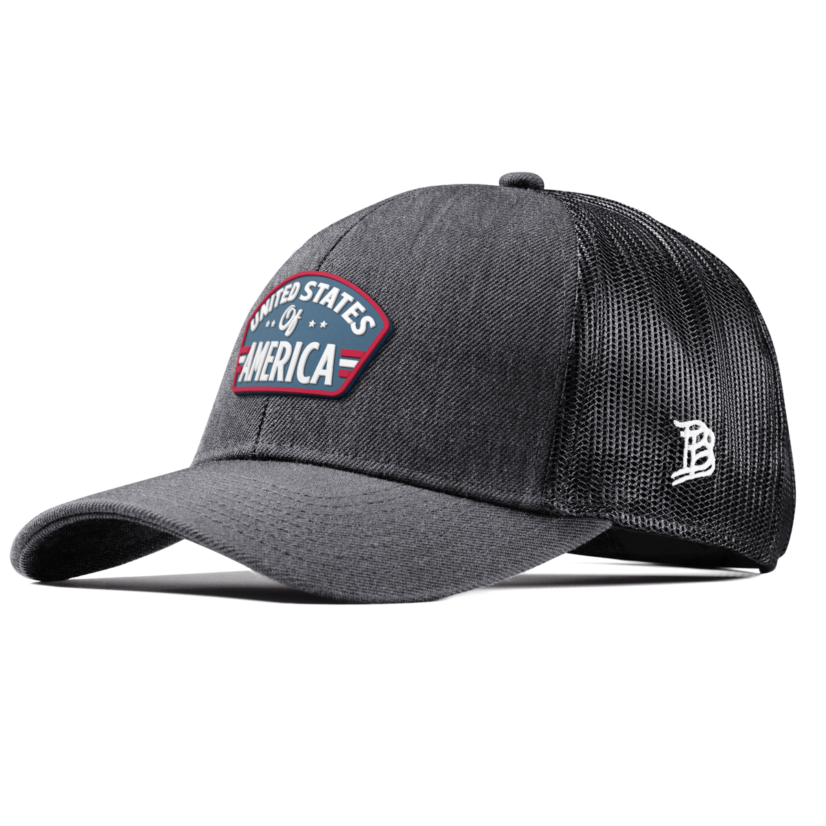United States of America Badge Curved Stretch Trucker Charcoal