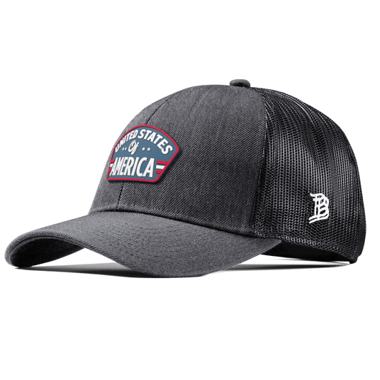 United States of America Badge Curved Stretch Trucker Charcoal