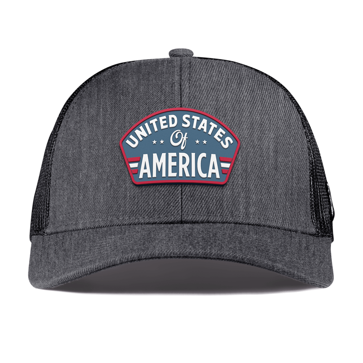 United States of America Badge Curved Stretch Trucker Charcoal