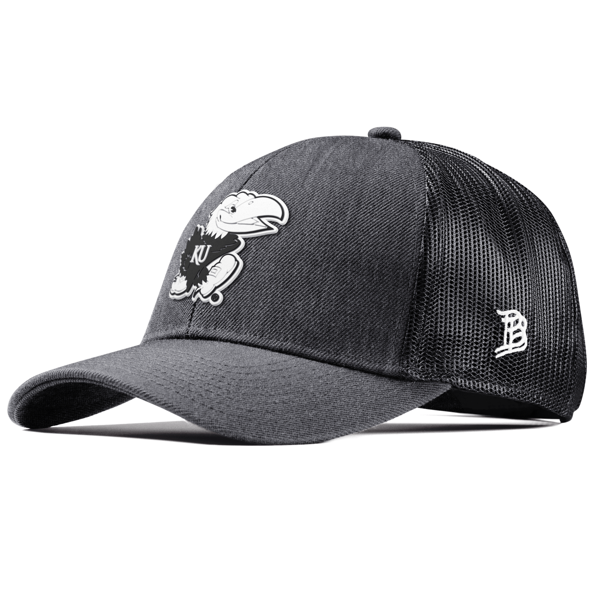 University of Kansas "Vintage Jayhawk" Curved Stretch Trucker Charcoal