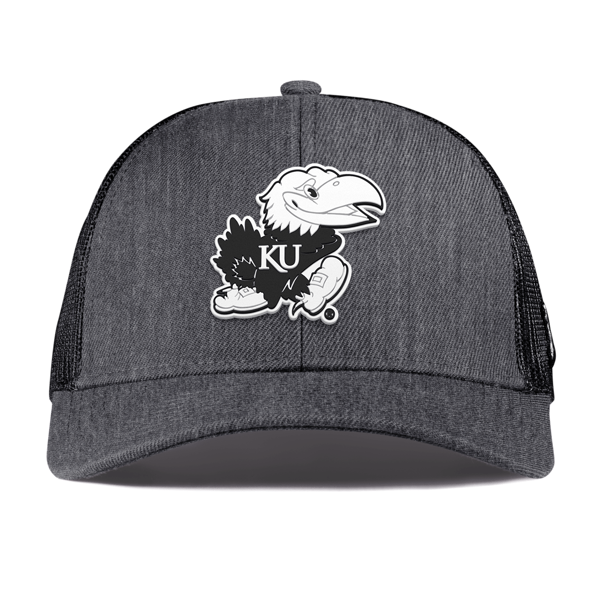 University of Kansas "Vintage Jayhawk" Curved Stretch Trucker Charcoal
