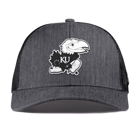 University of Kansas "Vintage Jayhawk" Curved Stretch Trucker Charcoal