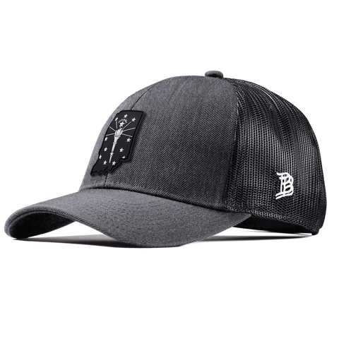 Indiana Vintage Stretch Snapback Trucker Charcoal