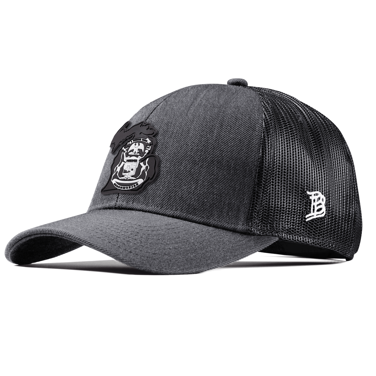 Michigan Vintage Stretch Snapback Trucker Charcoal