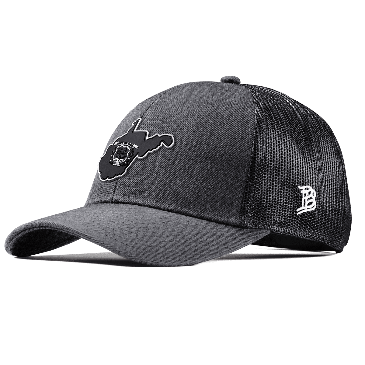 West Virginia Vintage Stretch Snapback Trucker Charcoal