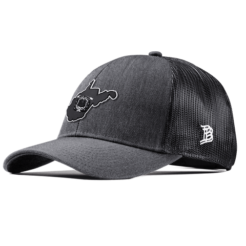 West Virginia Vintage Stretch Snapback Trucker Charcoal