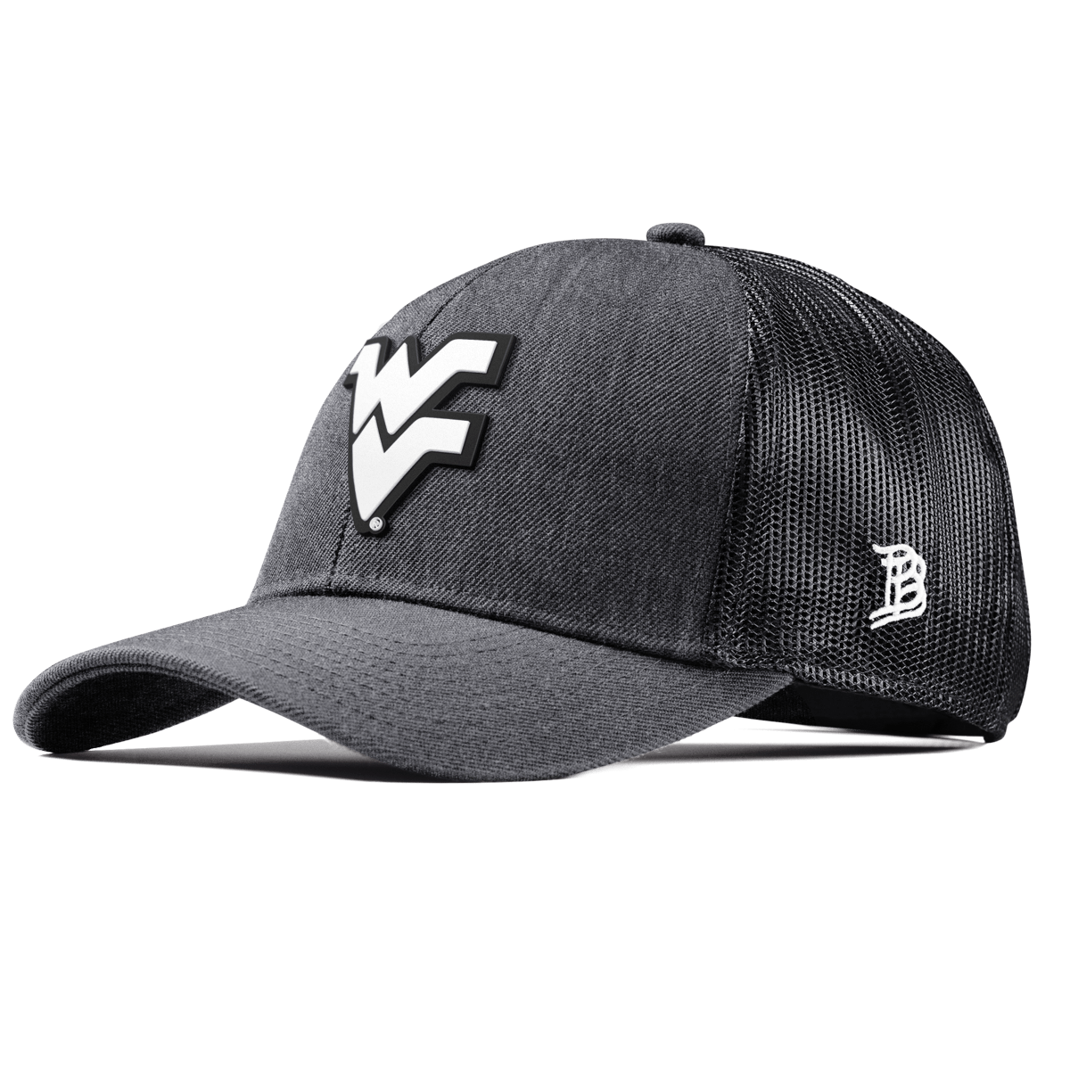 West Virginia University "Vintage West Virginia Team Logo" Curved Stretch Trucker Charcoal