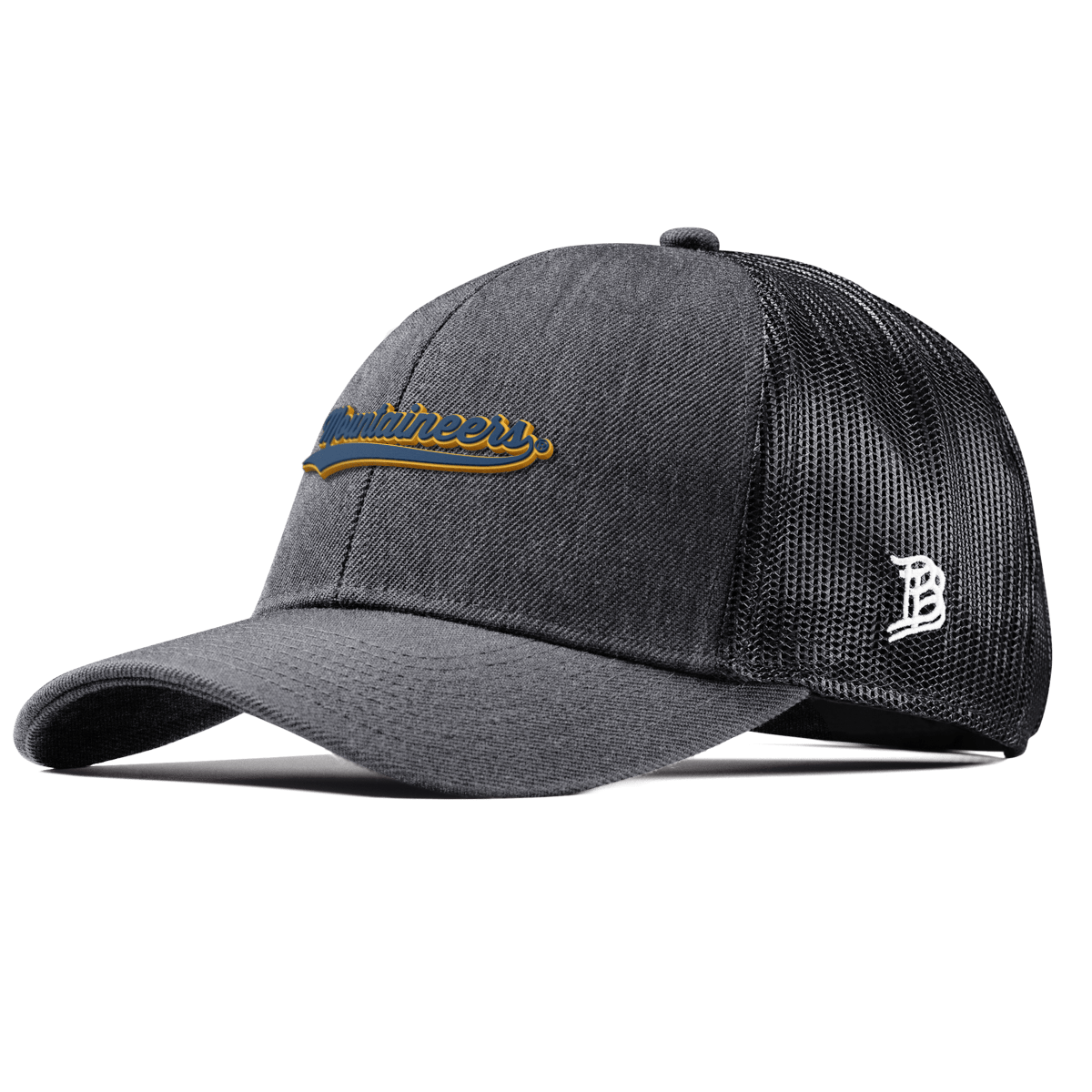 West Virginia University "West Virginia Mountaineers Script" Curved Stretch Trucker Charcoal
