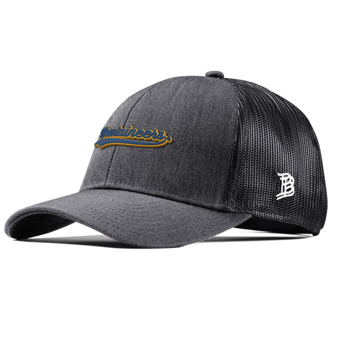 West Virginia University "West Virginia Mountaineers Script" Curved Stretch Trucker Charcoal