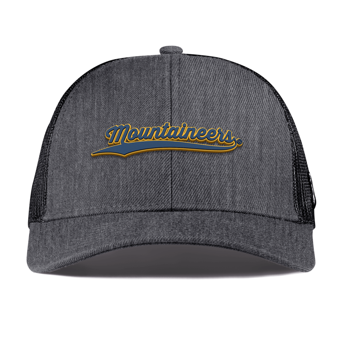 West Virginia University "West Virginia Mountaineers Script" Curved Stretch Trucker Charcoal