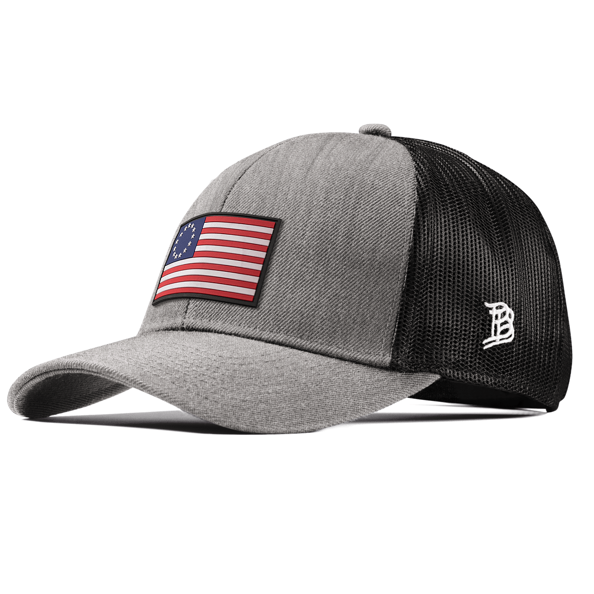 1776 PVC Stretch Snapback Trucker Heather Gray