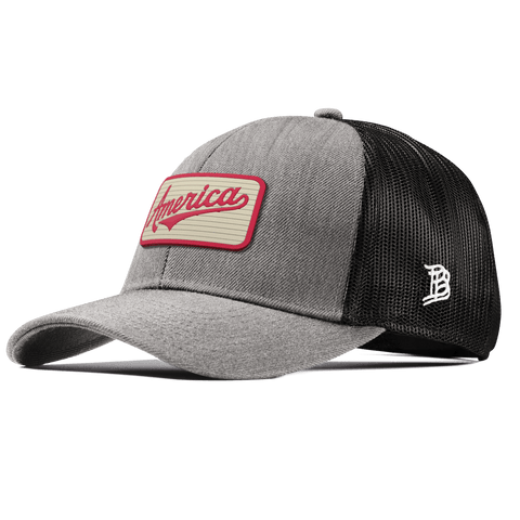 America Badge Curved Stretch Trucker Heather Gray