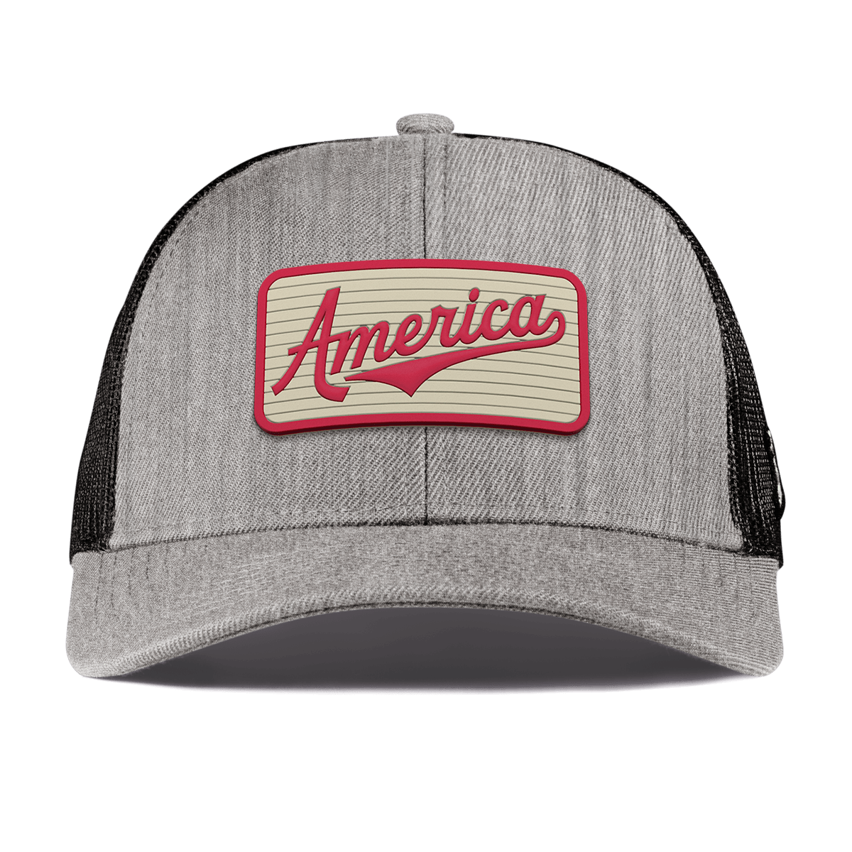 America Badge Curved Stretch Trucker Heather Gray