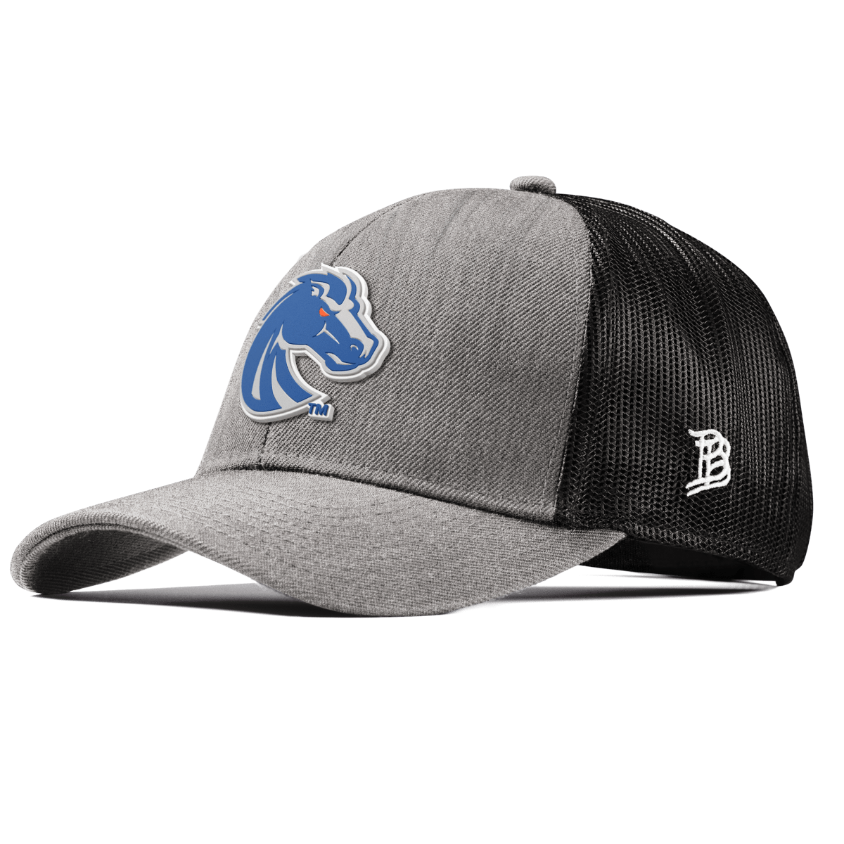Boise State University "Boise State Broncos Gray" Curved Stretch Trucker Heather Gray