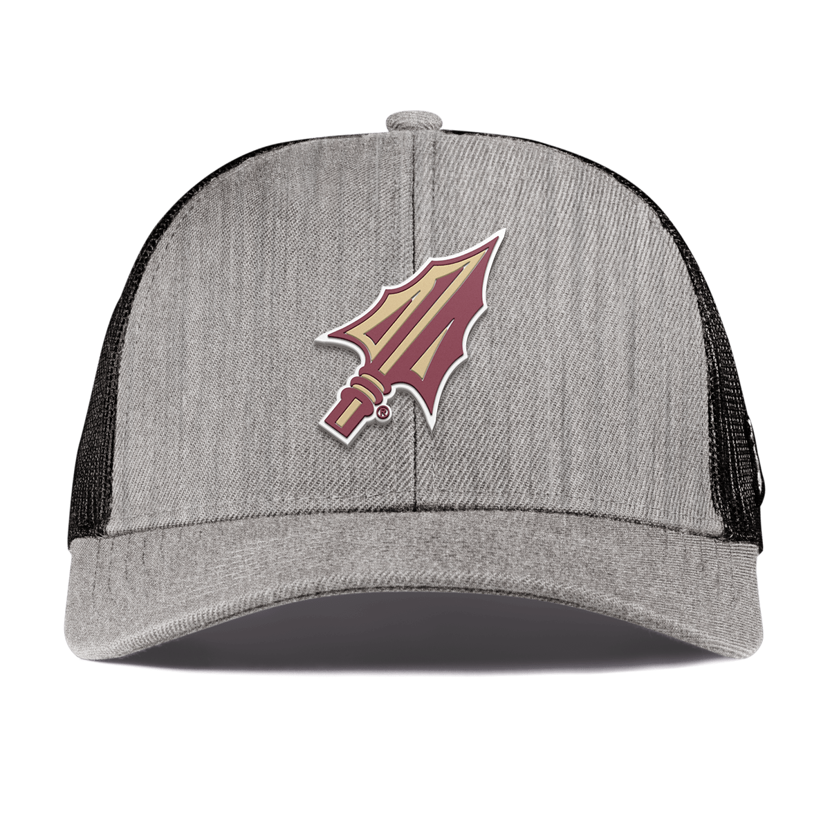 Florida State University "FSU Spear Tip" Curved Stretch Trucker Heather Gray