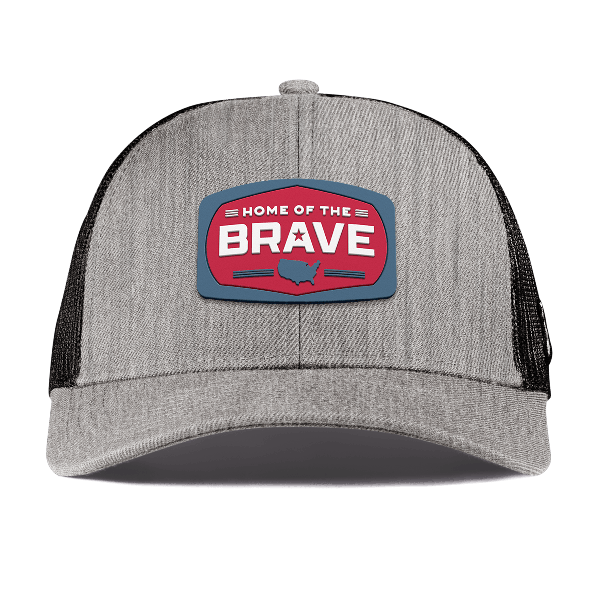 Home of the Brave Curved Stretch Trucker Heather Gray