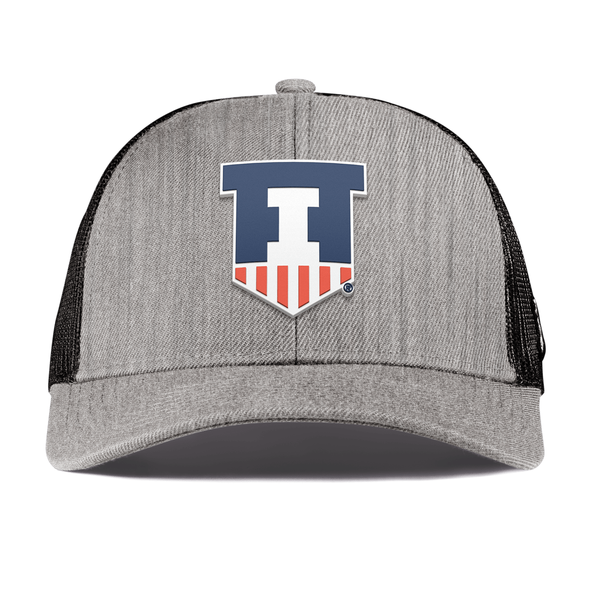 University of Illinois "Illinois Athletics" Curved Stretch Trucker Heather Gray