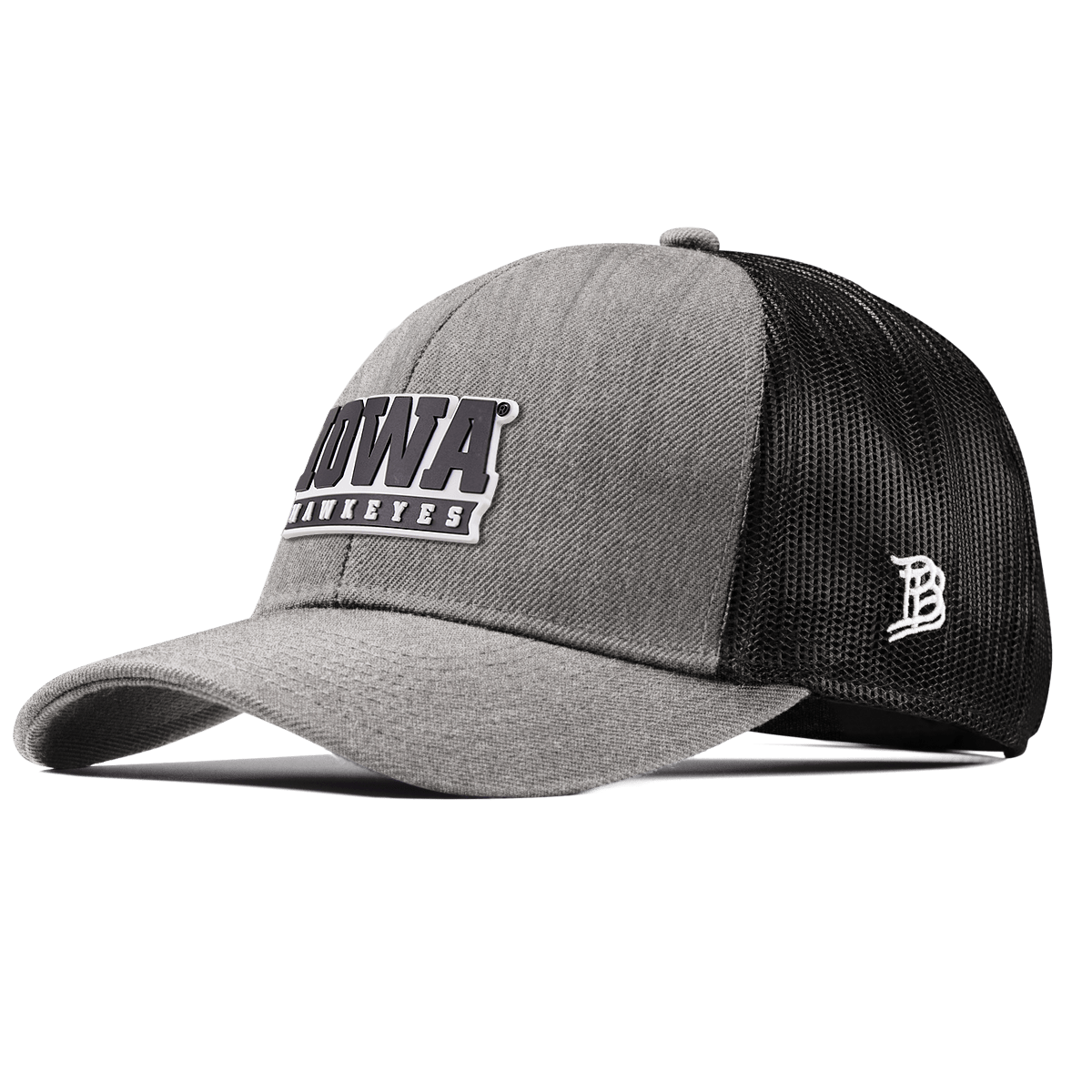 University of Iowa "Iowa Hawkeyes Block" Stretch Snapback Trucker Heather Gray