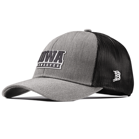 University of Iowa "Iowa Hawkeyes Block" Stretch Snapback Trucker Heather Gray