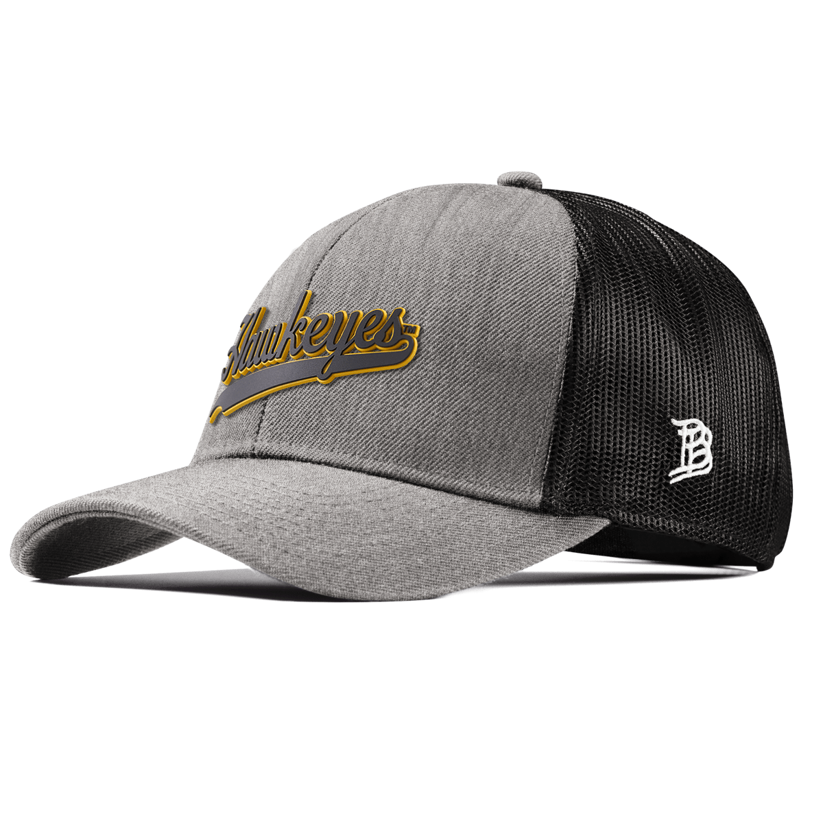 University of Iowa "Iowa Hawkeyes Script" Curved Stretch Trucker Heather Gray