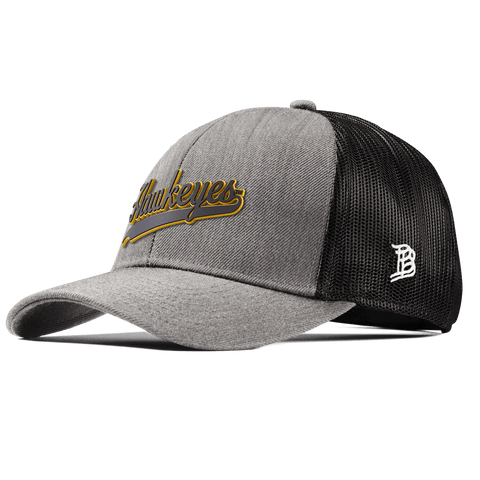 University of Iowa "Iowa Hawkeyes Script" Curved Stretch Trucker Heather Gray
