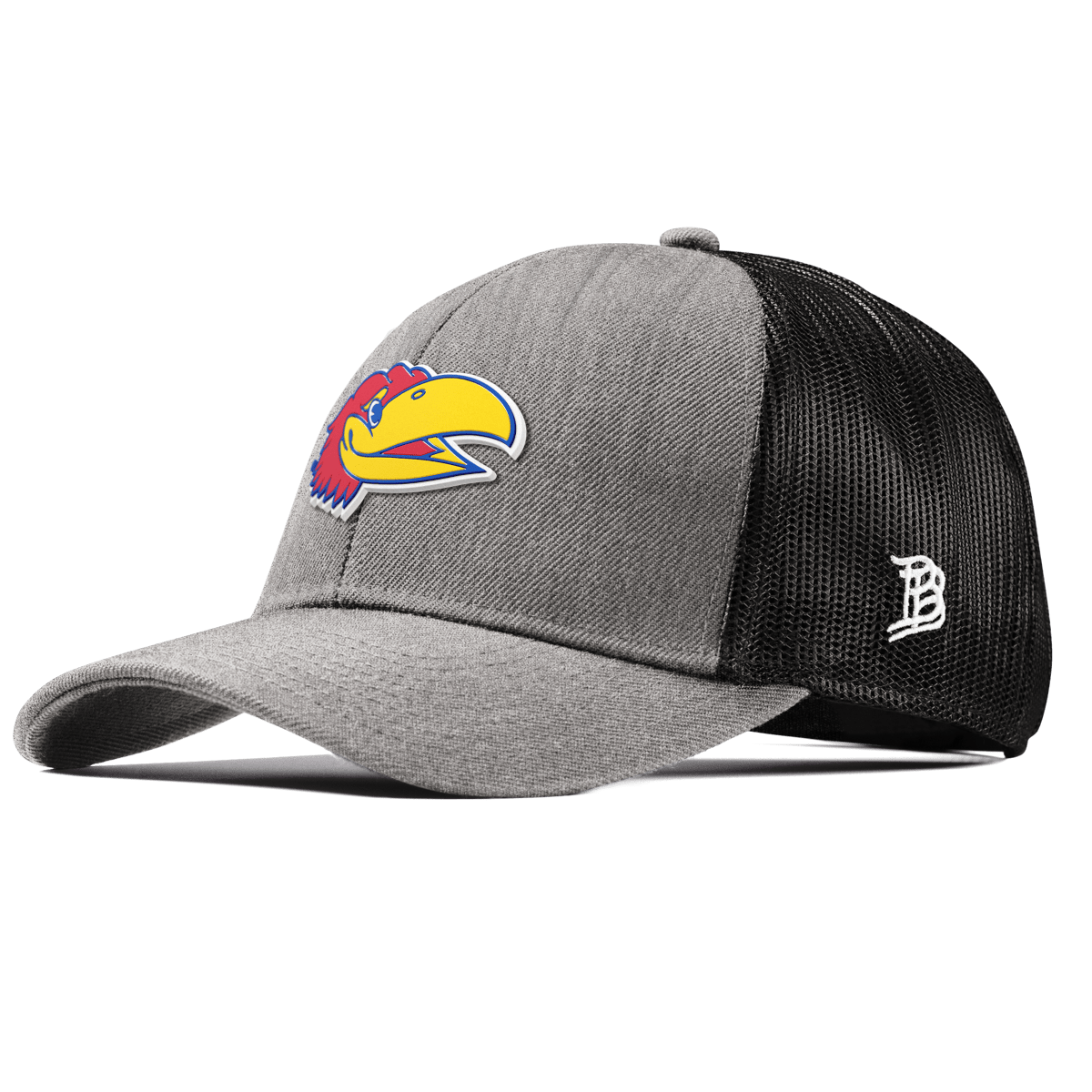 University of Kansas "KU Big Jay" Curved Stretch Trucker Heather Gray