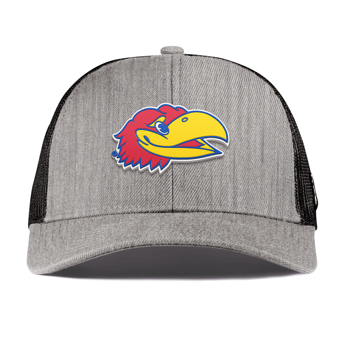 University of Kansas "KU Big Jay" Curved Stretch Trucker Heather Gray