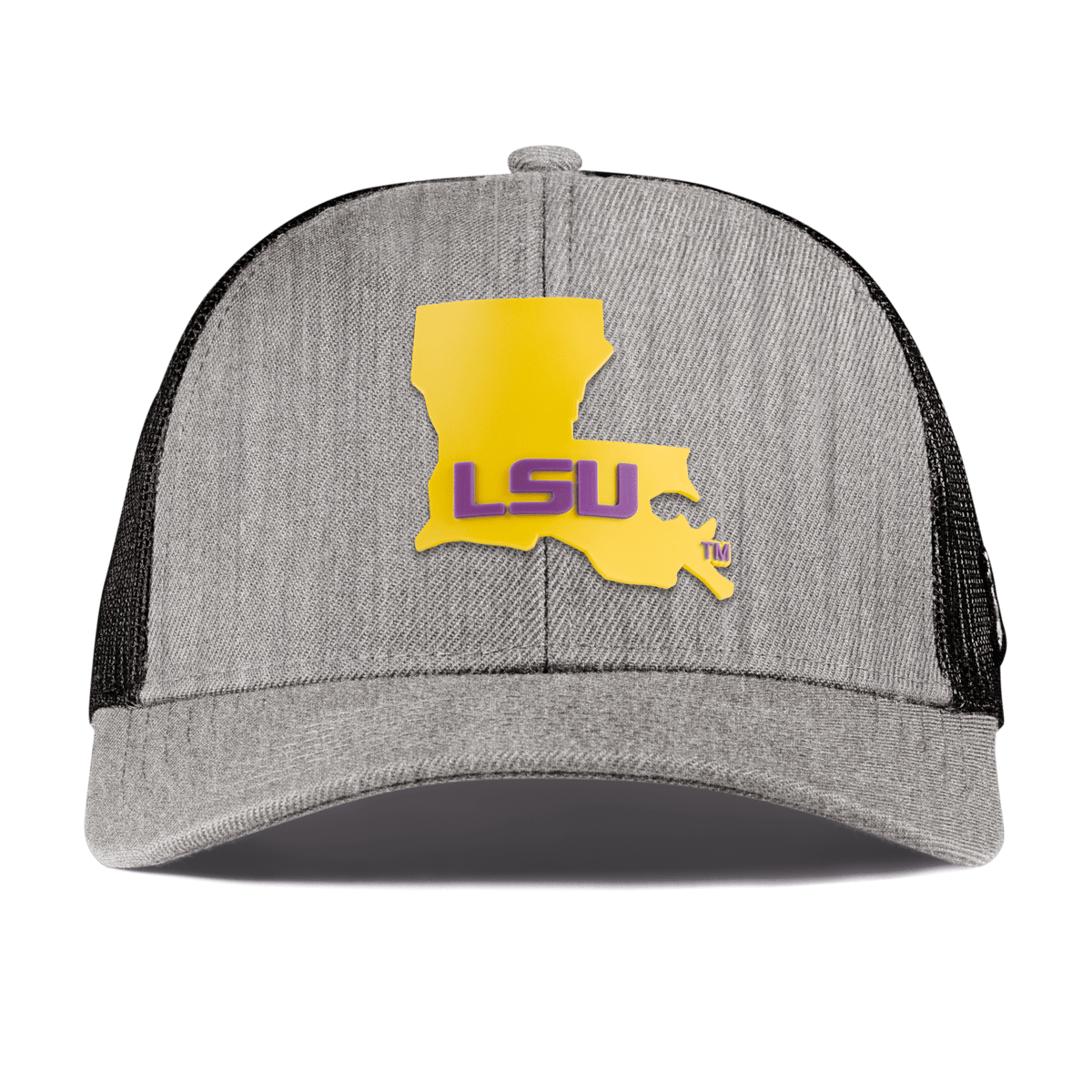 Louisiana State University "LSU Gold State" Curved Stretch Trucker Heather Gray