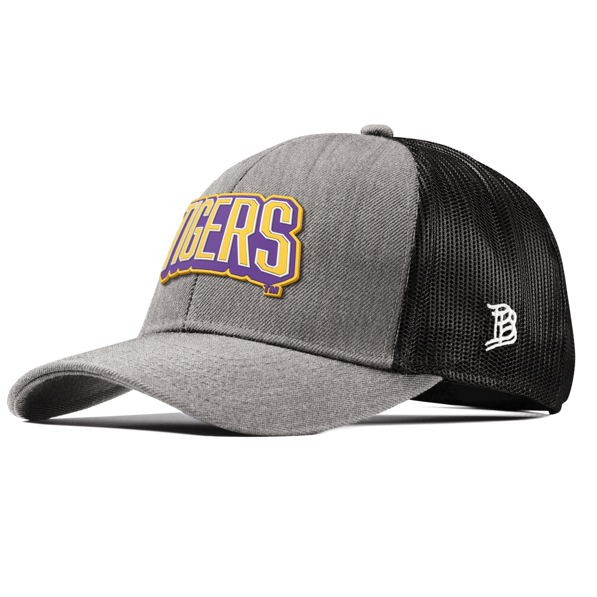 Louisiana State University "LSU Tigers Block" Curved Stretch Trucker Heather Gray