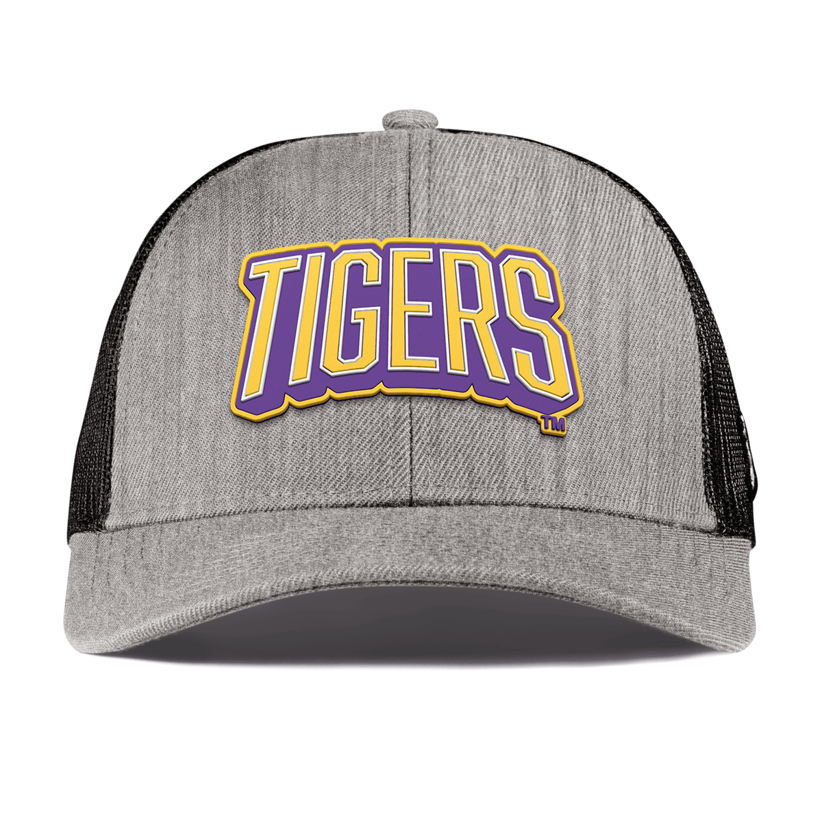 Louisiana State University "LSU Tigers Block" Curved Stretch Trucker Heather Gray