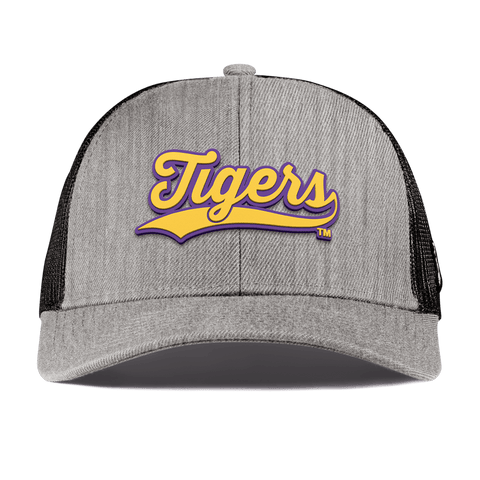 Louisiana State University "LSU Tigers Script" Curved Stretch Trucker Heather Gray