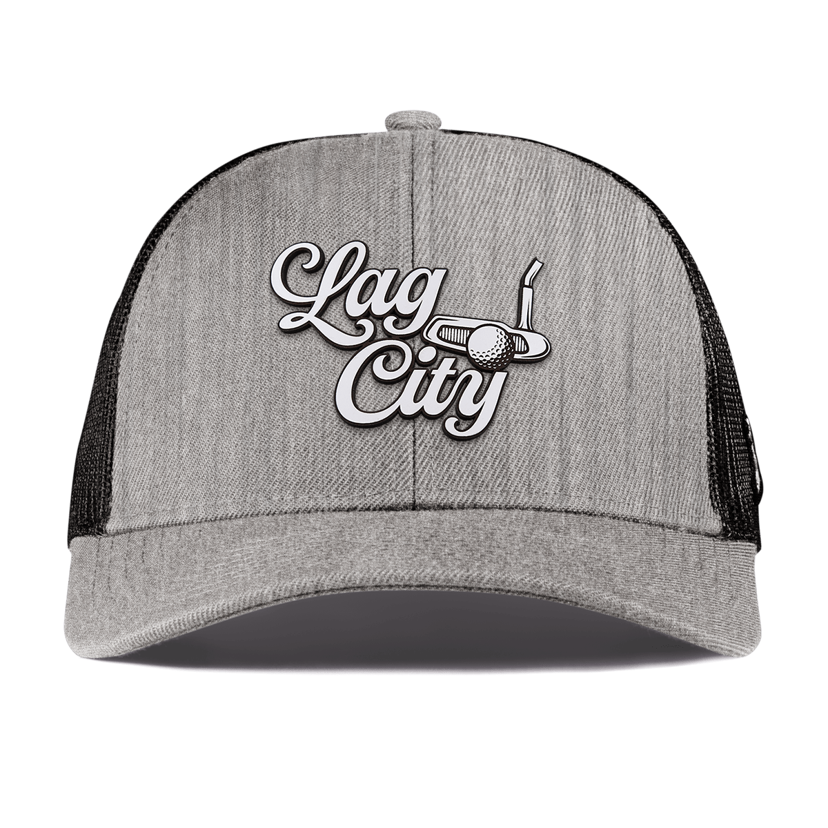 Lag City Script Curved Stretch Trucker Heather Gray