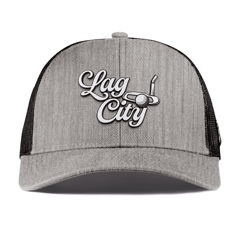 Lag City Script Curved Stretch Trucker Heather Gray