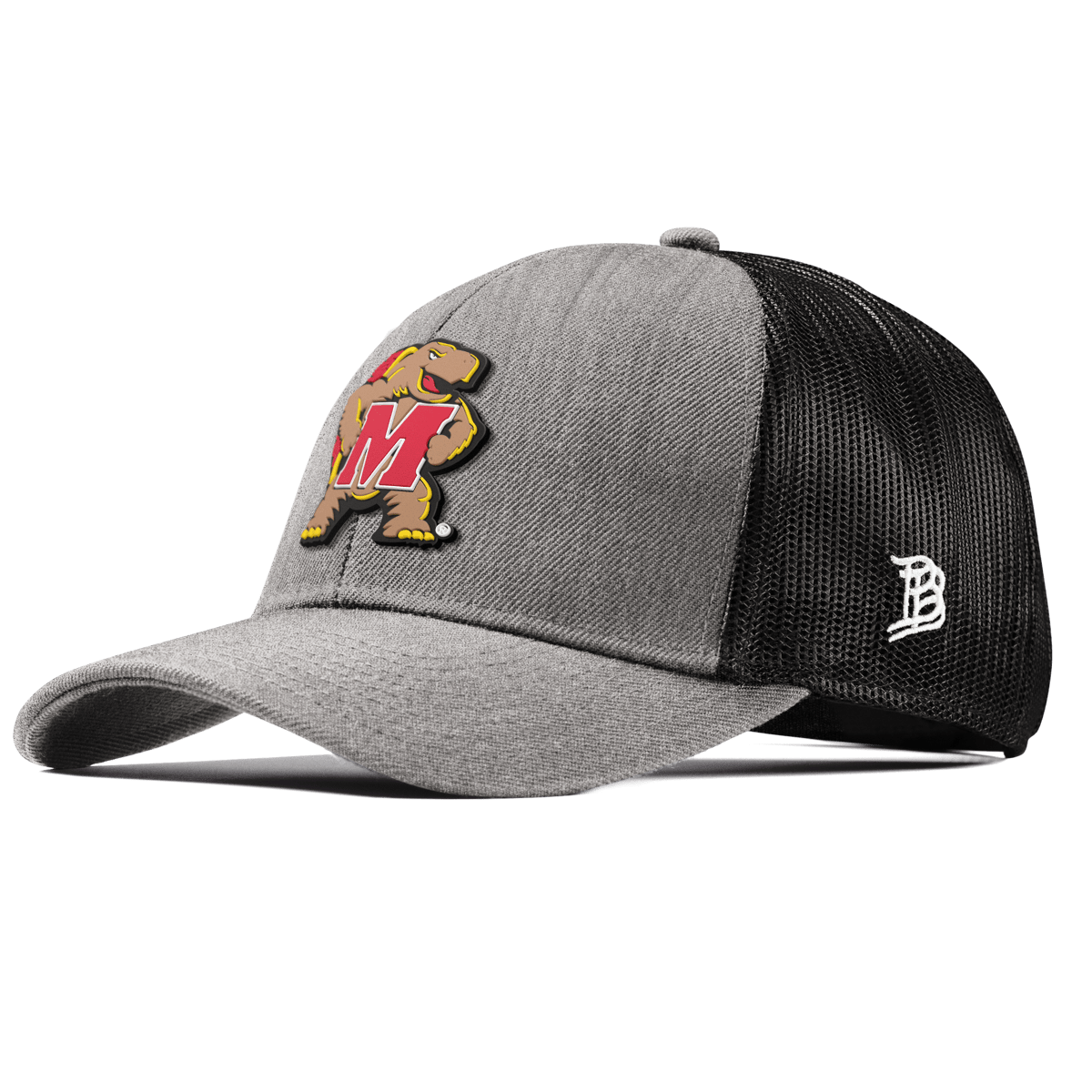 University of Maryland "Maryland Terrapin Team Logo" Curved Stretch Trucker Heather Gray