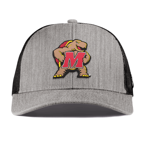 University of Maryland "Maryland Terrapin Team Logo" Curved Stretch Trucker Heather Gray
