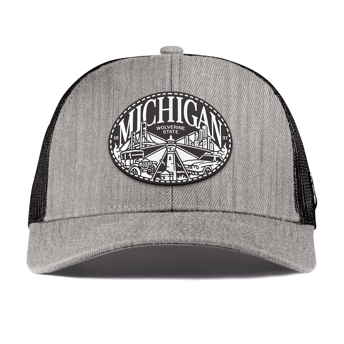Michigan Traveler Curved Stretch Trucker Heather Gray