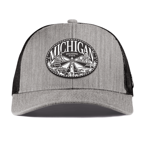 Michigan Traveler Curved Stretch Trucker Heather Gray