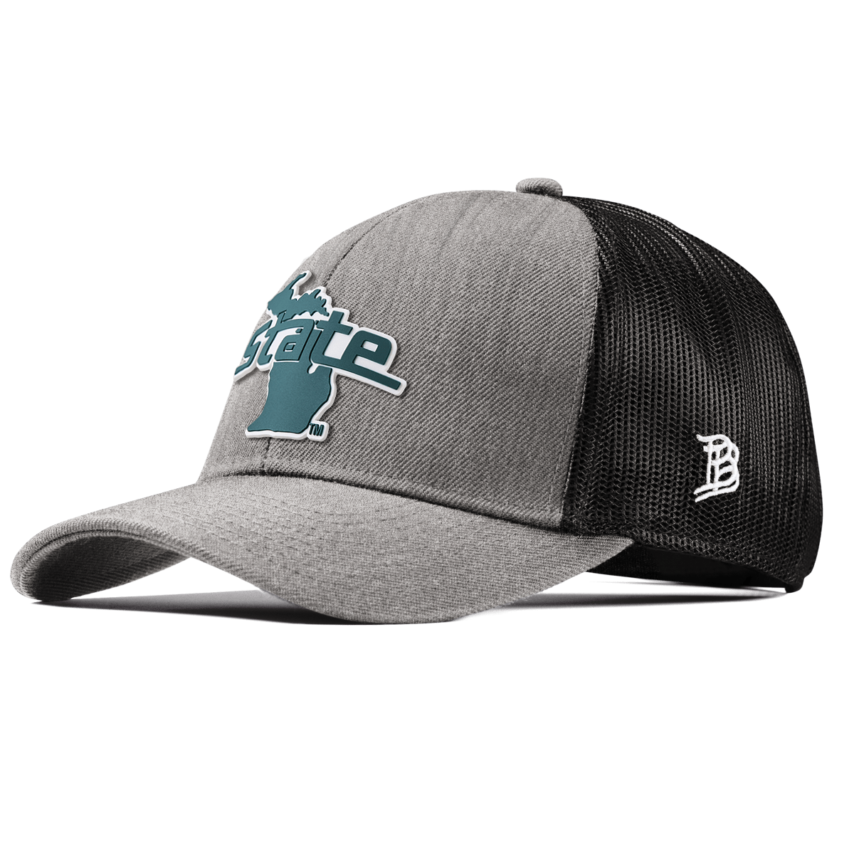 Michigan State University "Michigan State Outline" Stretch Snapback Trucker Heather Gray