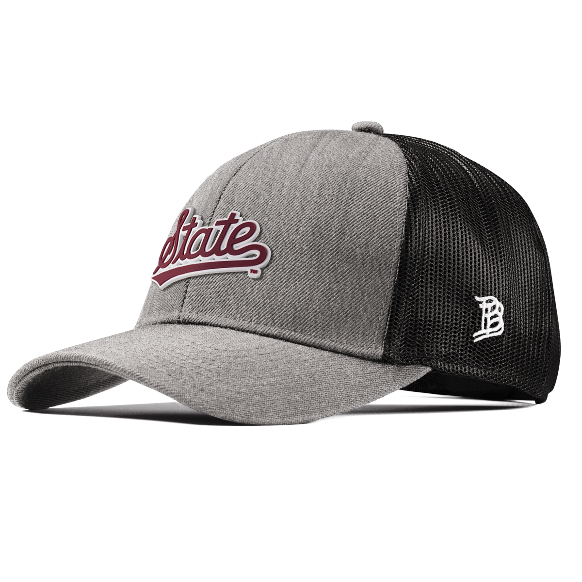Mississippi State University "Mississippi State Script" Stretch Snapback Trucker Heather Gray