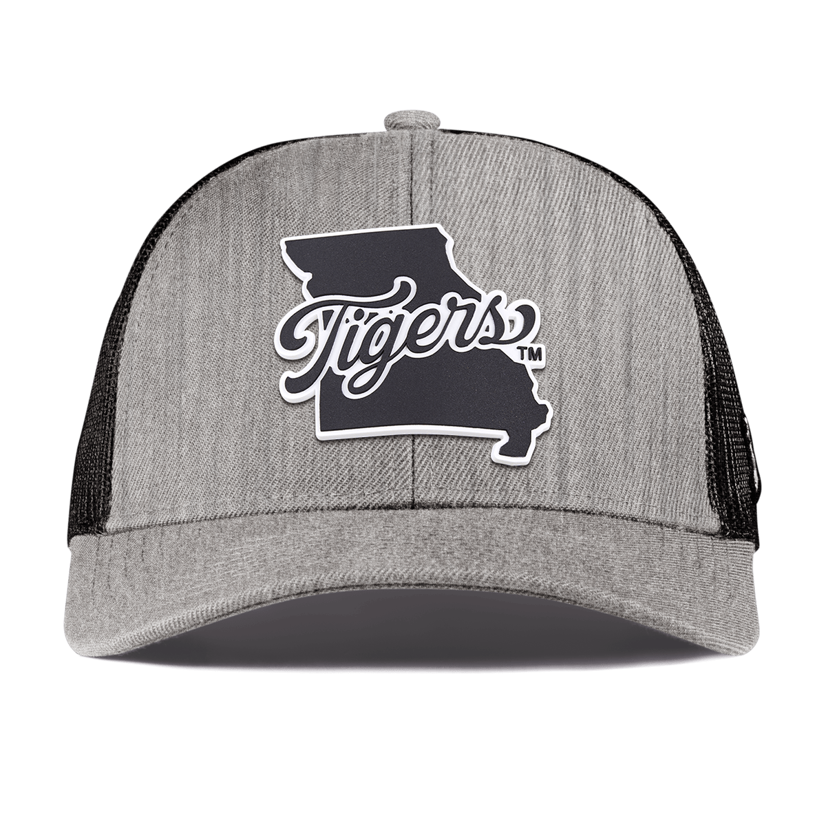 University of Missouri "Missouri Tigers State Script" Curved Stretch Trucker Heather Gray