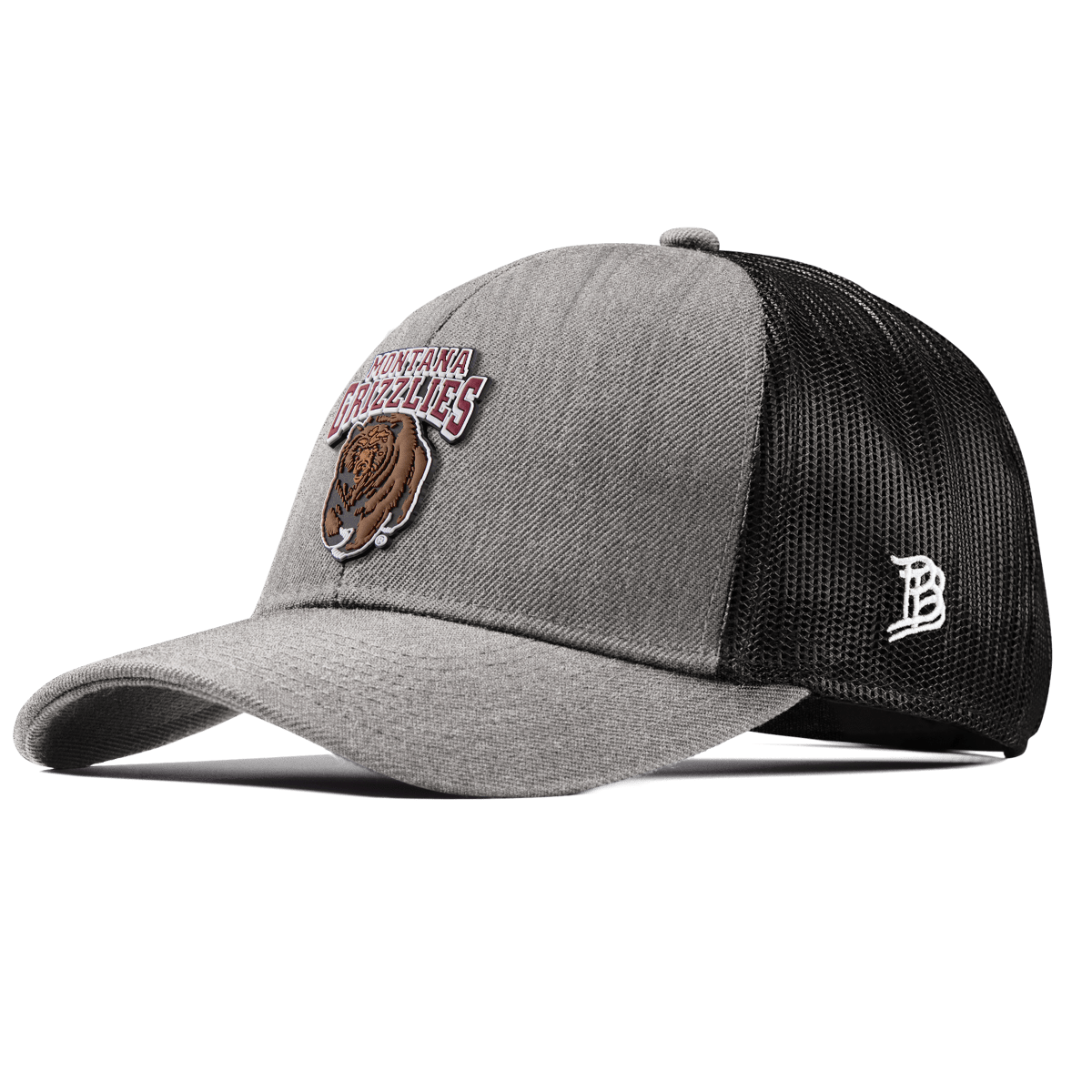 University of Montana "Montana Grizzlies Team Logo" Curved Stretch Trucker Heather Gray