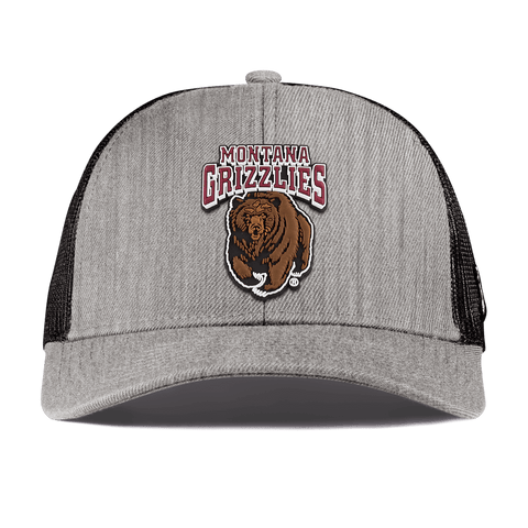 University of Montana "Montana Grizzlies Team Logo" Curved Stretch Trucker Heather Gray
