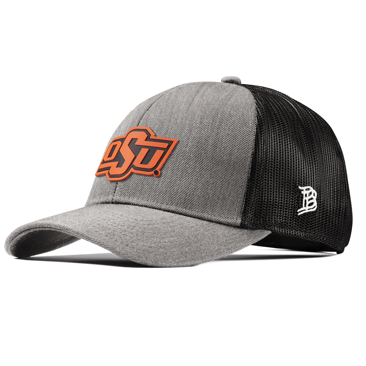 Oklahoma State University "OSU Team Logo" Stretch Snapback Trucker Heather Gray