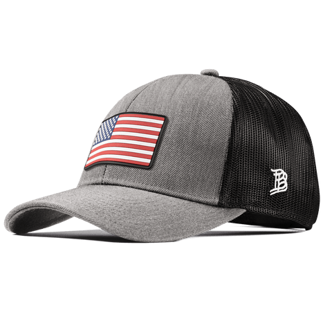 Old Glory PVC Stretch Snapback Trucker Heather Gray